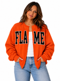 Flame Raw Edge Cardi Crew