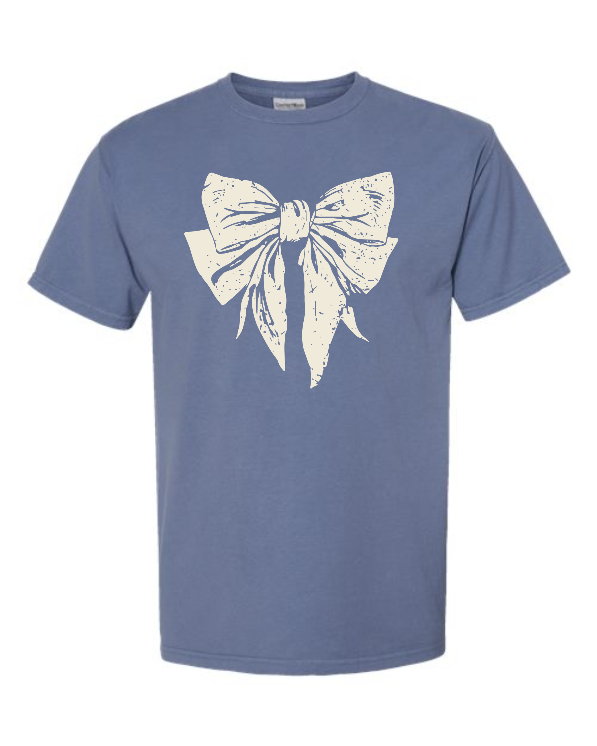 Blue Coquette Bow Garment Dyed