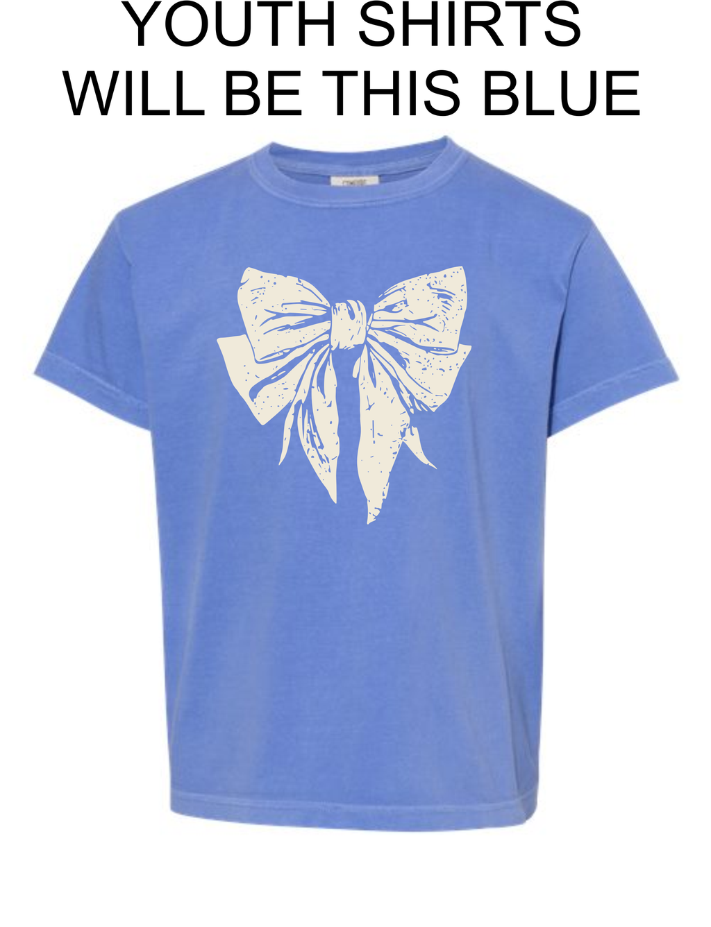 Blue Coquette Bow Garment Dyed