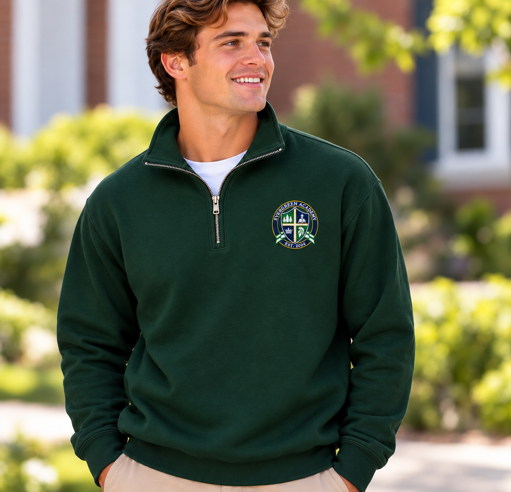Evergreen 1/4 Zips with Crest