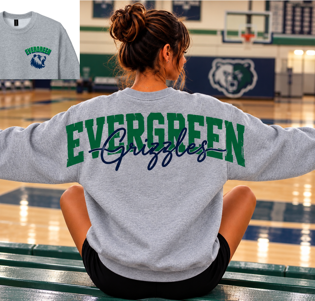 Evergreen Across Back Crew