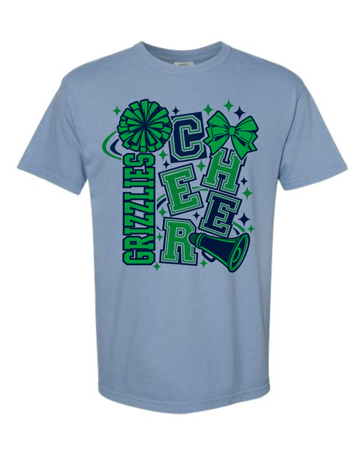 Evergreen Cheer Bow Comfort Colors