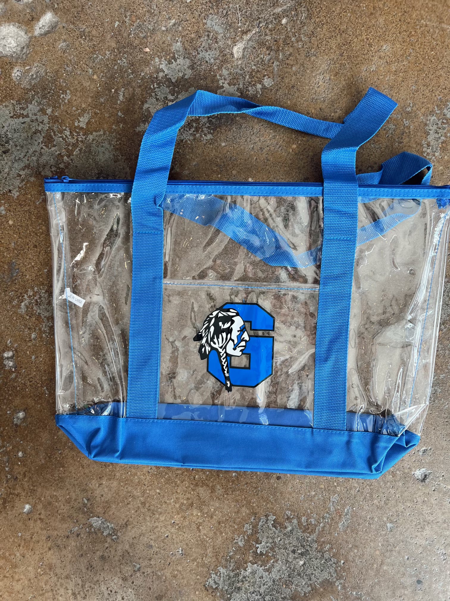 Clear & Royal Zippered Glenpool Tote