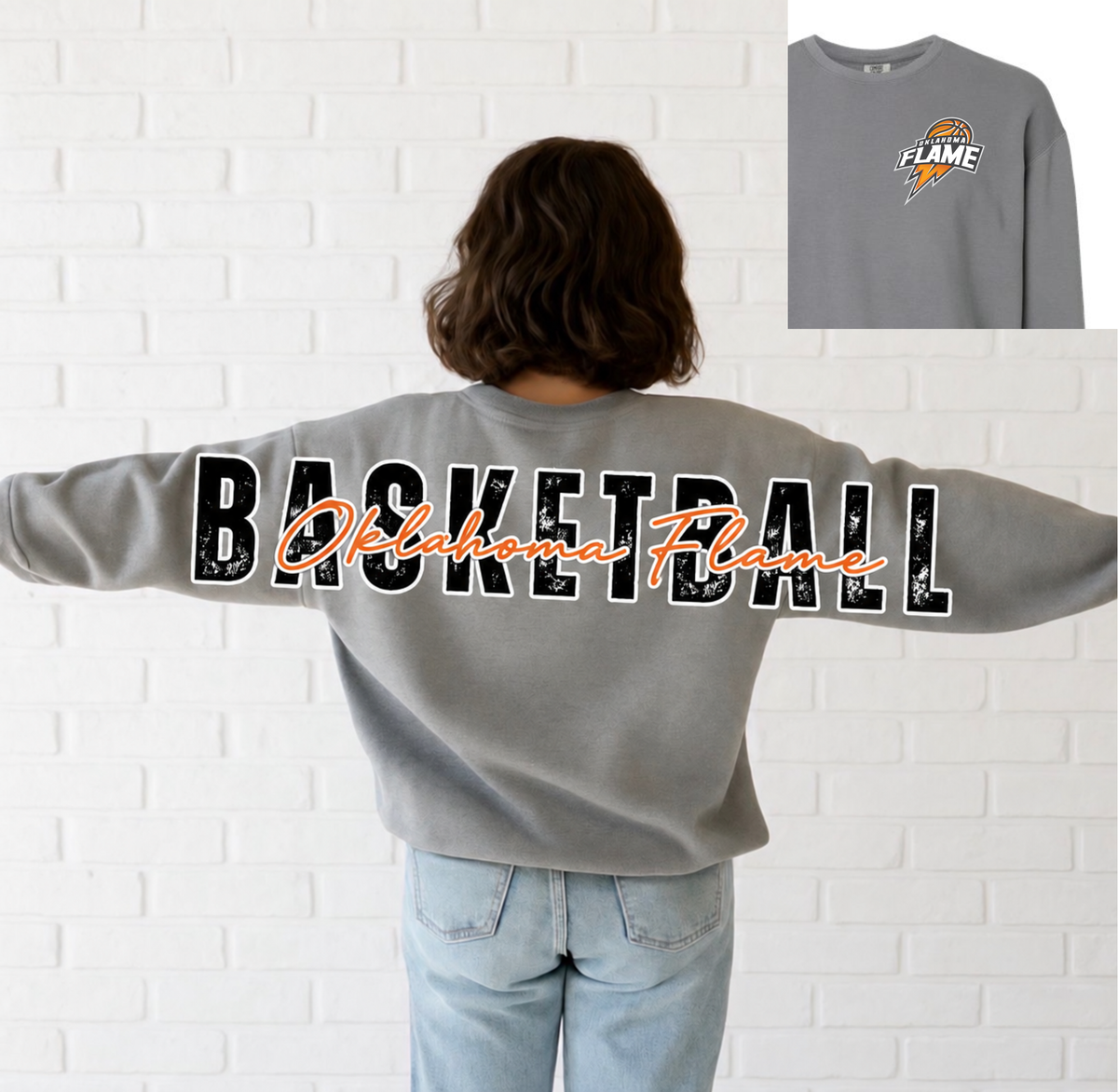 Flame Across Back Comfort Colors Crew