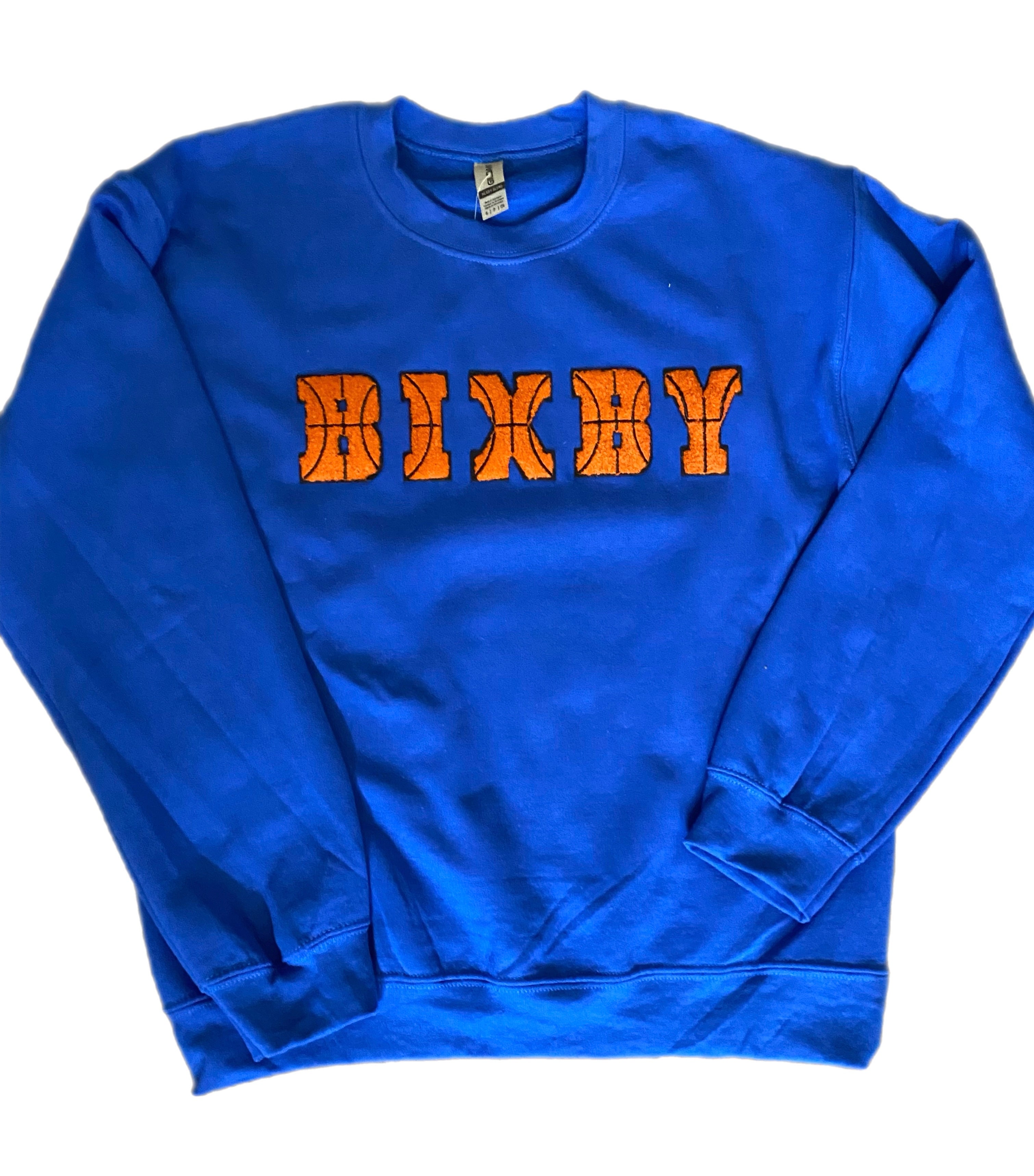 BIXBY Chenille Basketball Letter Crewneck