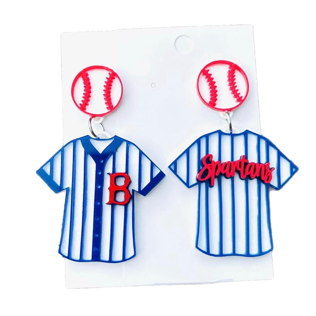 Bixby Baseball Jersey Earrings