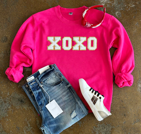 XOXO Patch Pink Crew