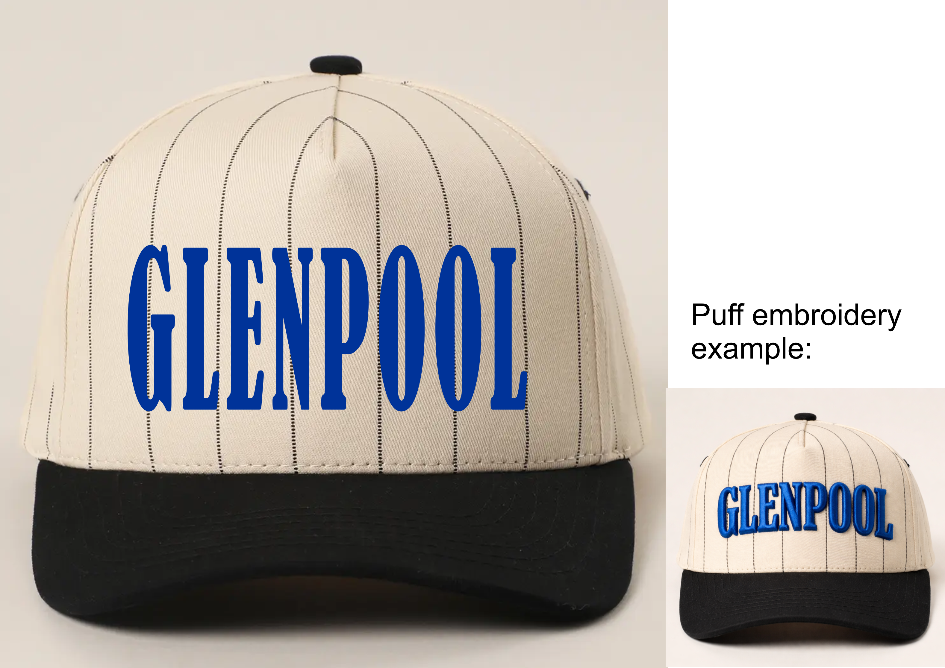 Glenpool Puff Embroidered Pinstripe Cap