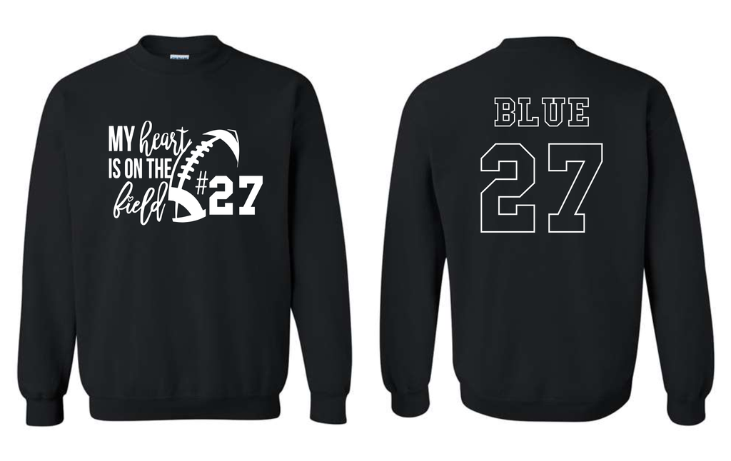 Bixby Red Customized Heart on the Field Shirts BLACK