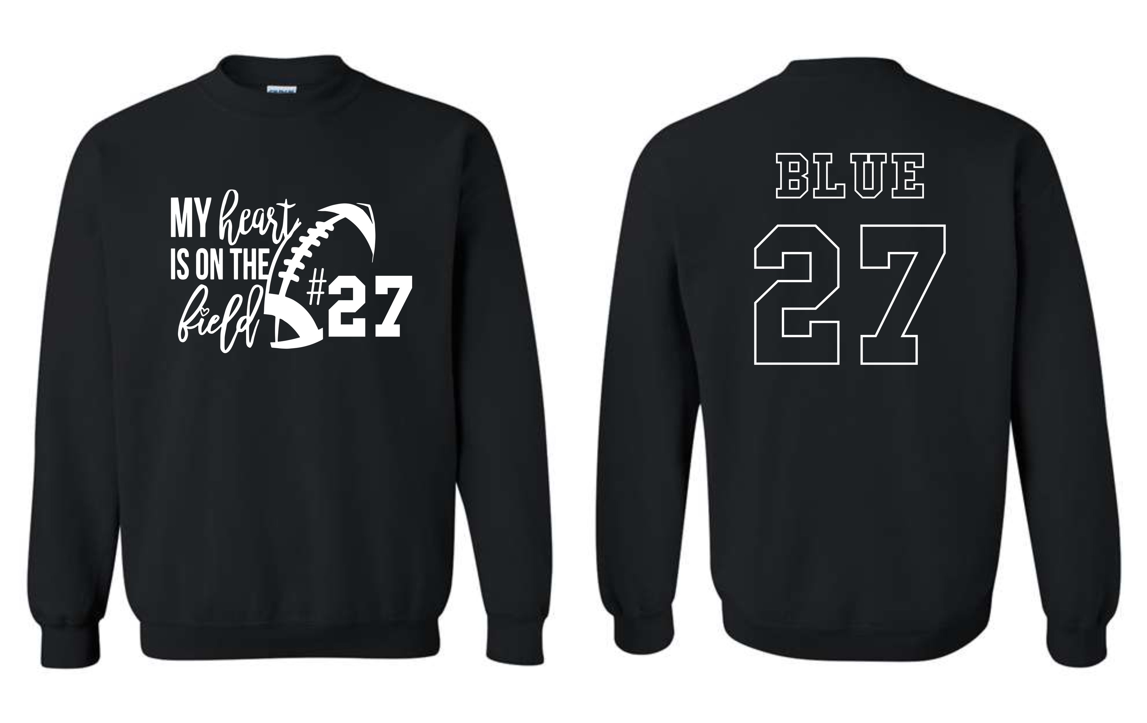 Bixby Red Customized Heart on the Field Shirts BLACK