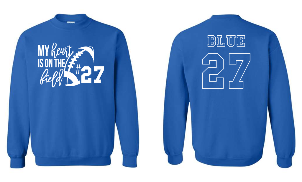 Bixby Red Customized Heart on the Field Shirts ROYAL