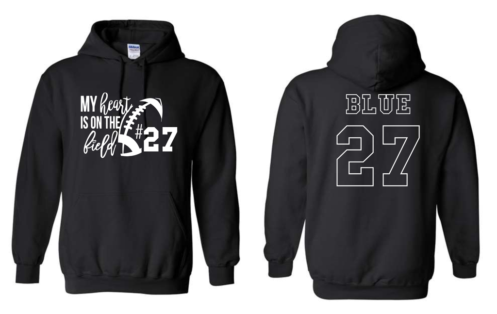 Bixby Red Customized Heart on the Field Shirts BLACK
