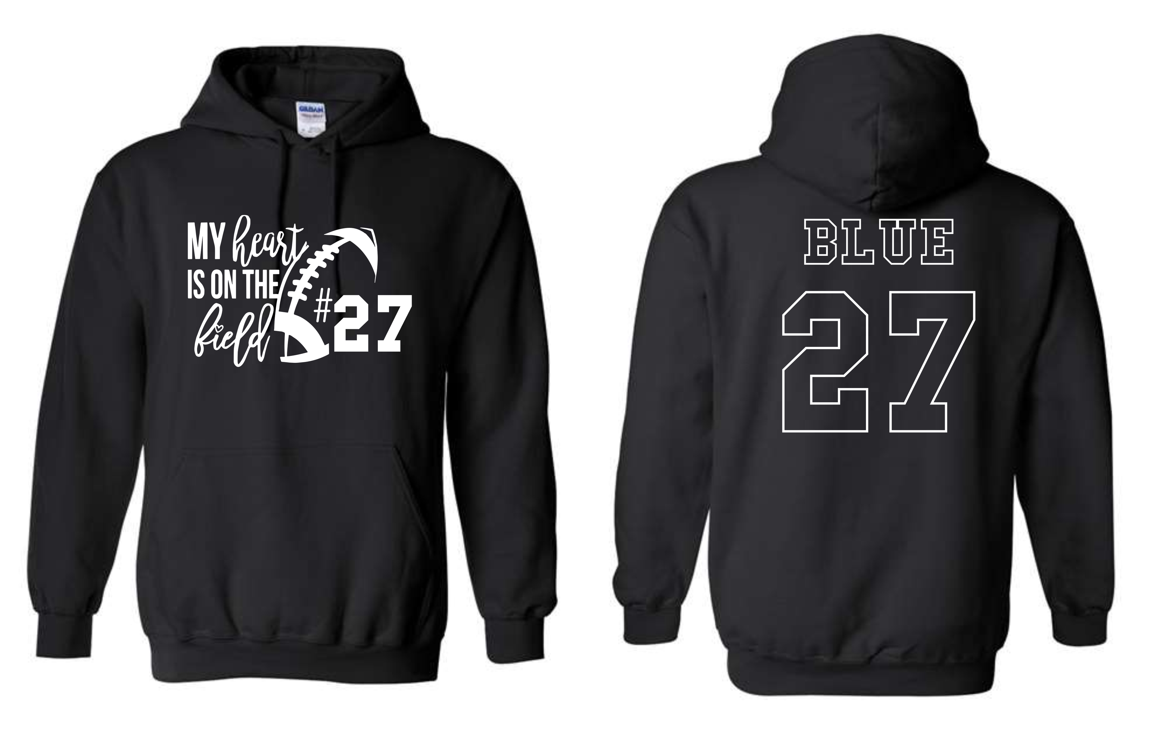 Bixby Red Customized Heart on the Field Shirts BLACK