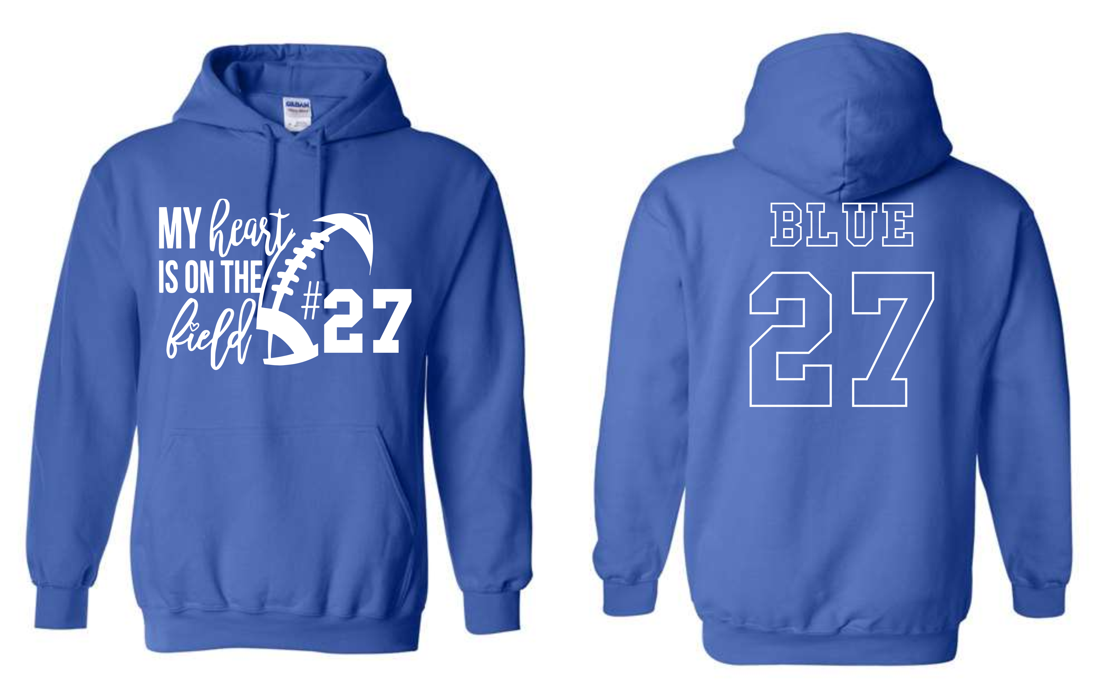 Bixby Red Customized Heart on the Field Shirts ROYAL
