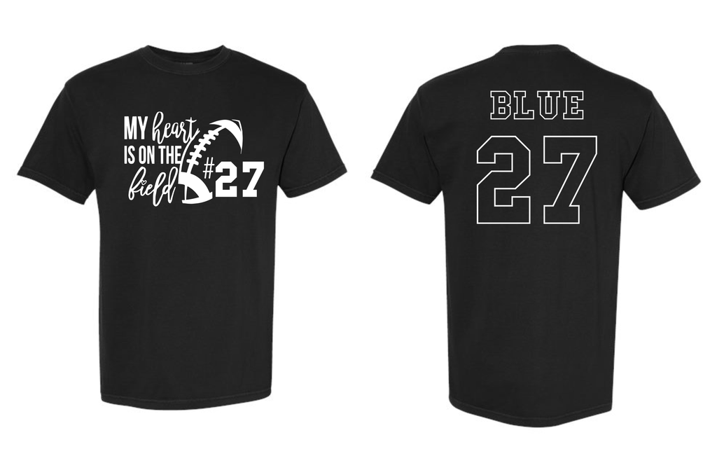 Bixby Red Customized Heart on the Field Shirts BLACK