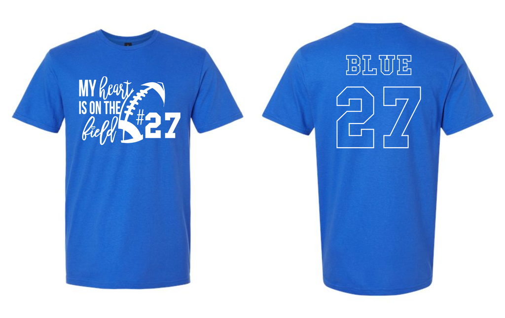 Bixby Red Customized Heart on the Field Shirts ROYAL