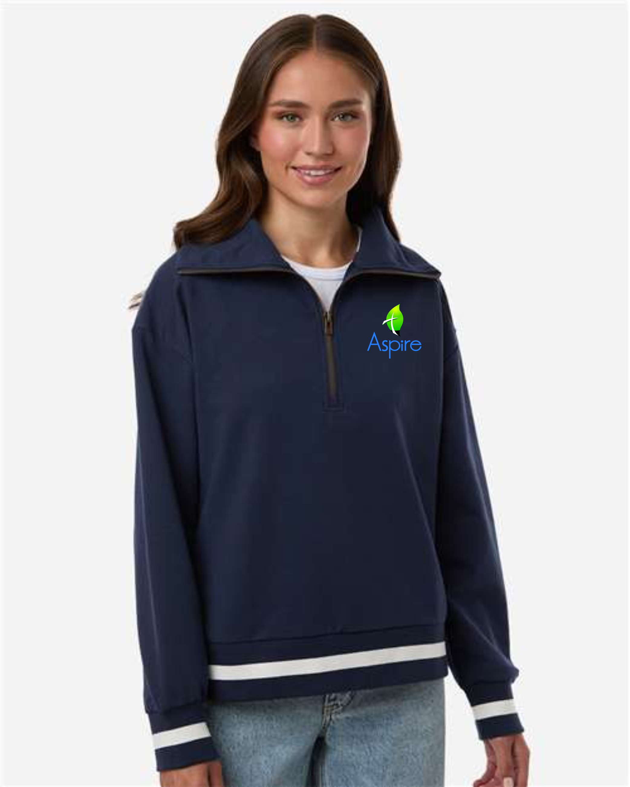 Aspire Holloway Women's Heritage Prep Quarter-Zip Pullover