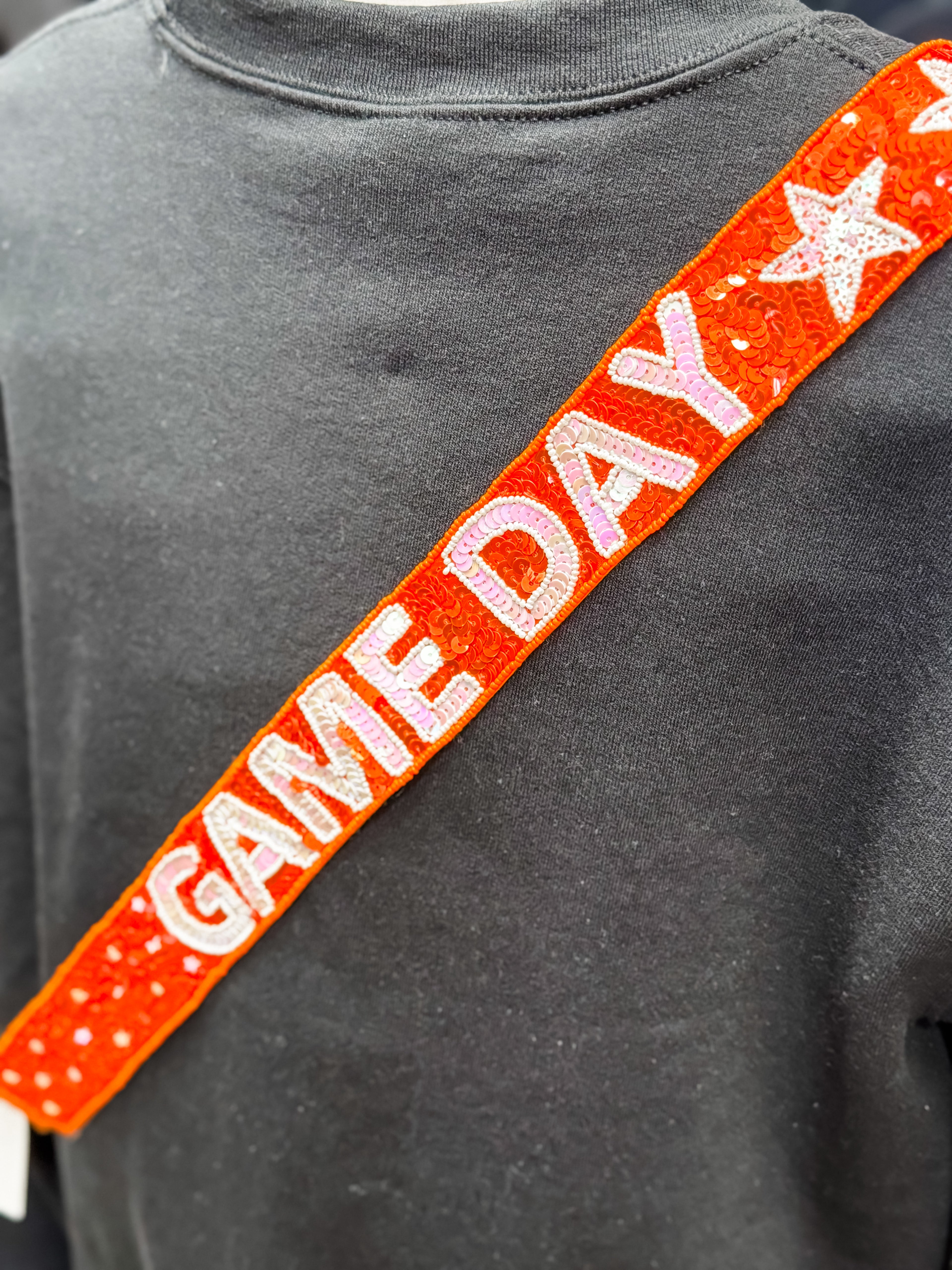 Game Day Purse Strap- Orange & White
