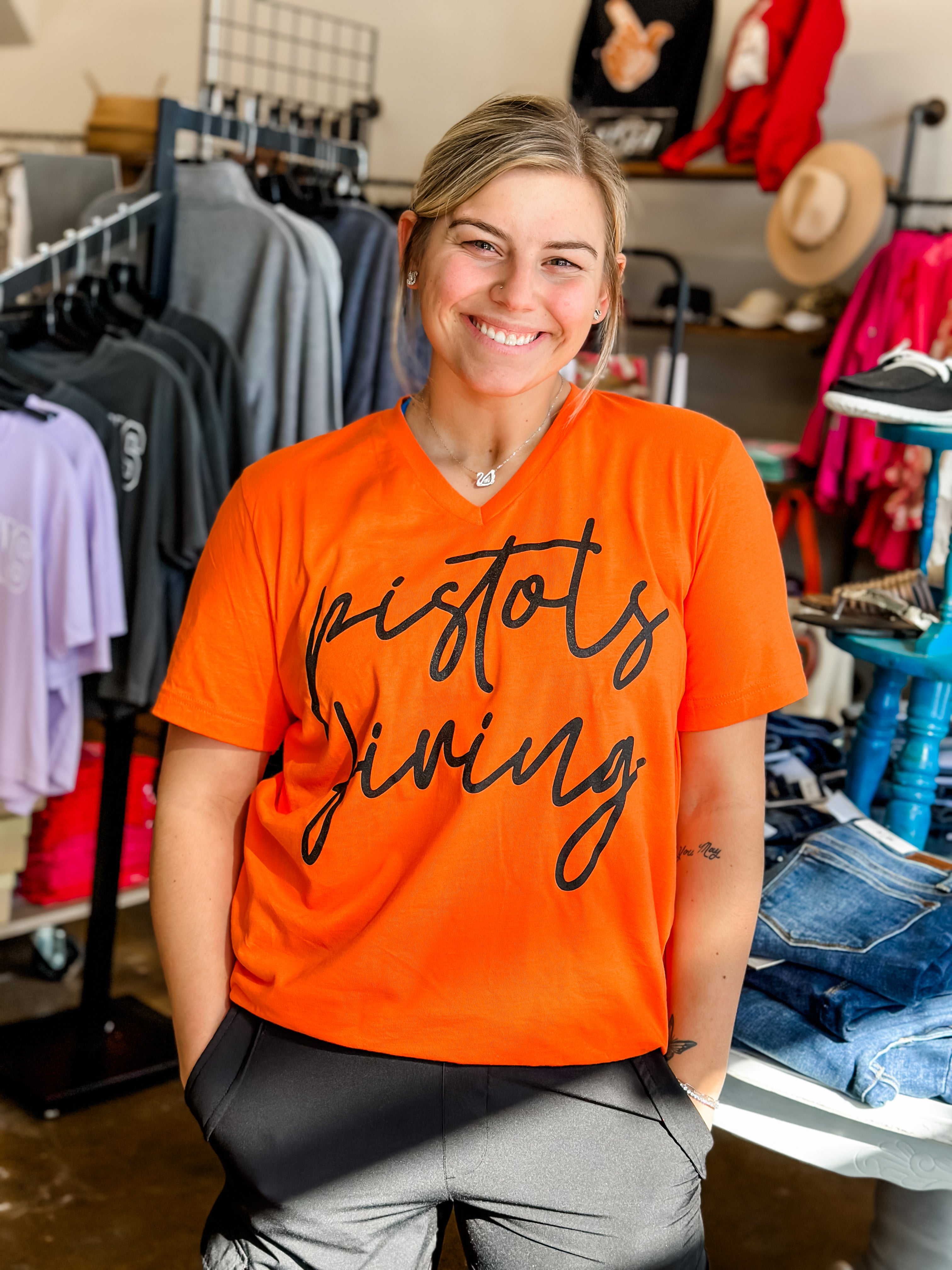 Pistols Firing V Neck