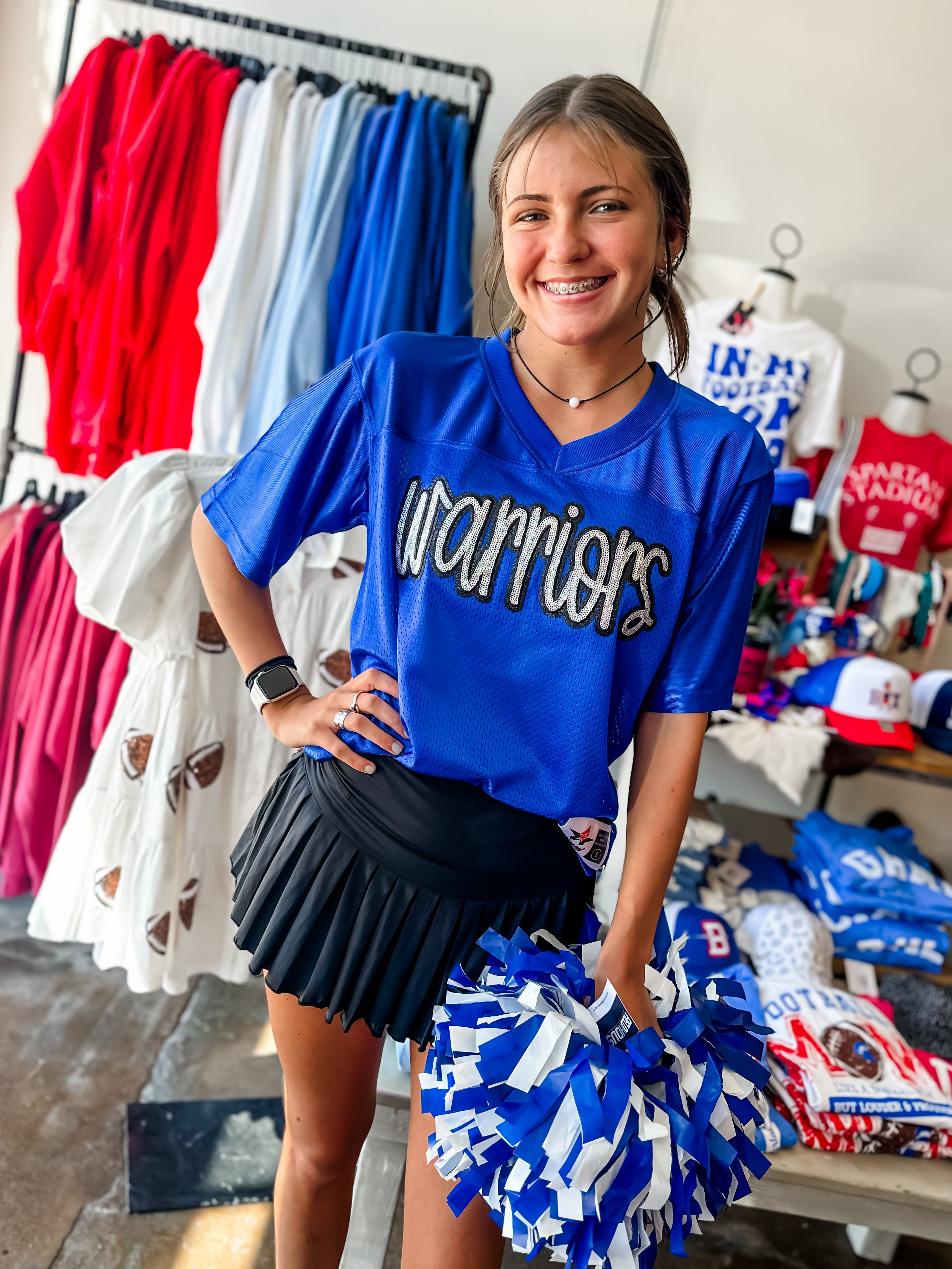 Warriors Sequin Football Jersey