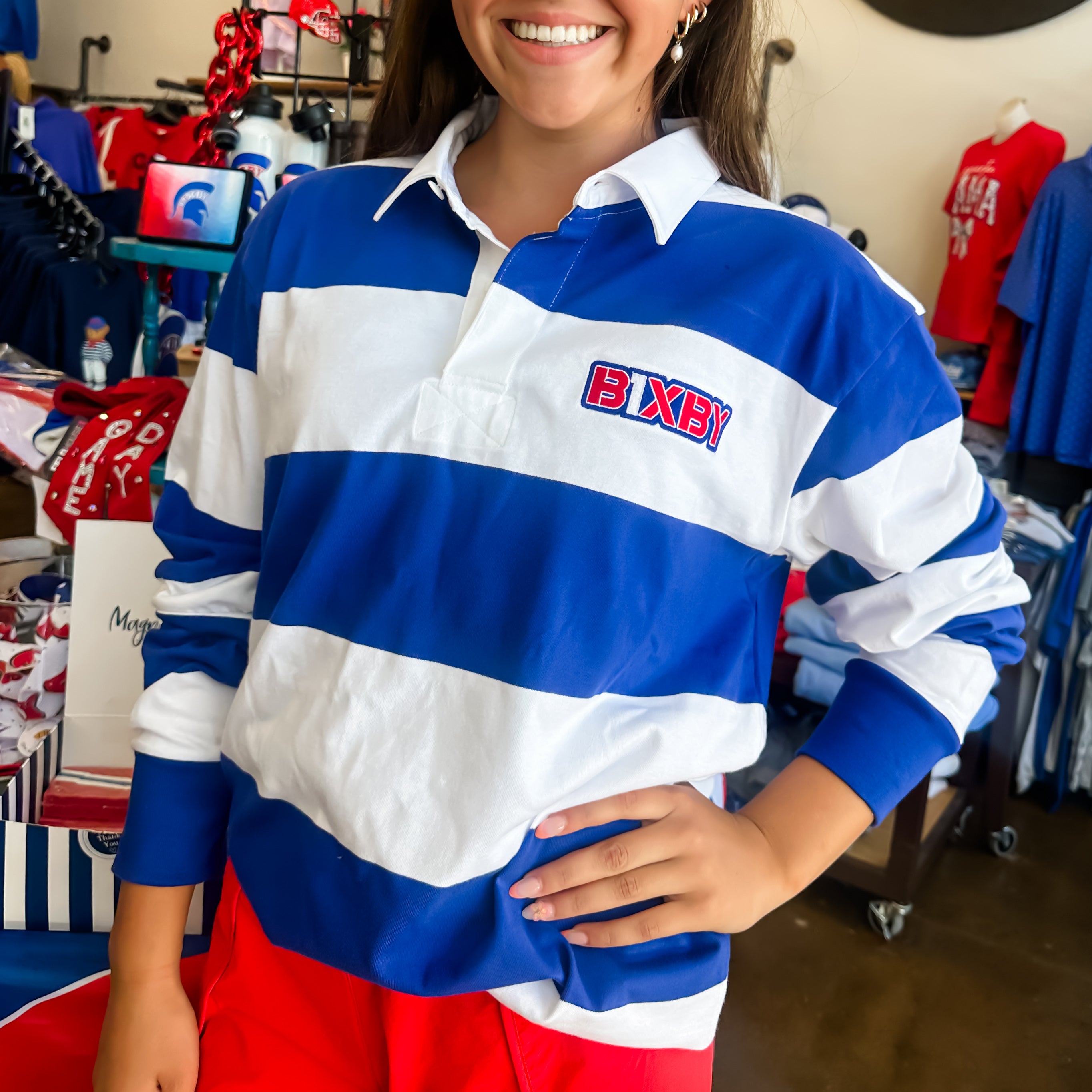 B1XBY Classic Long Sleeve Rugby Polo