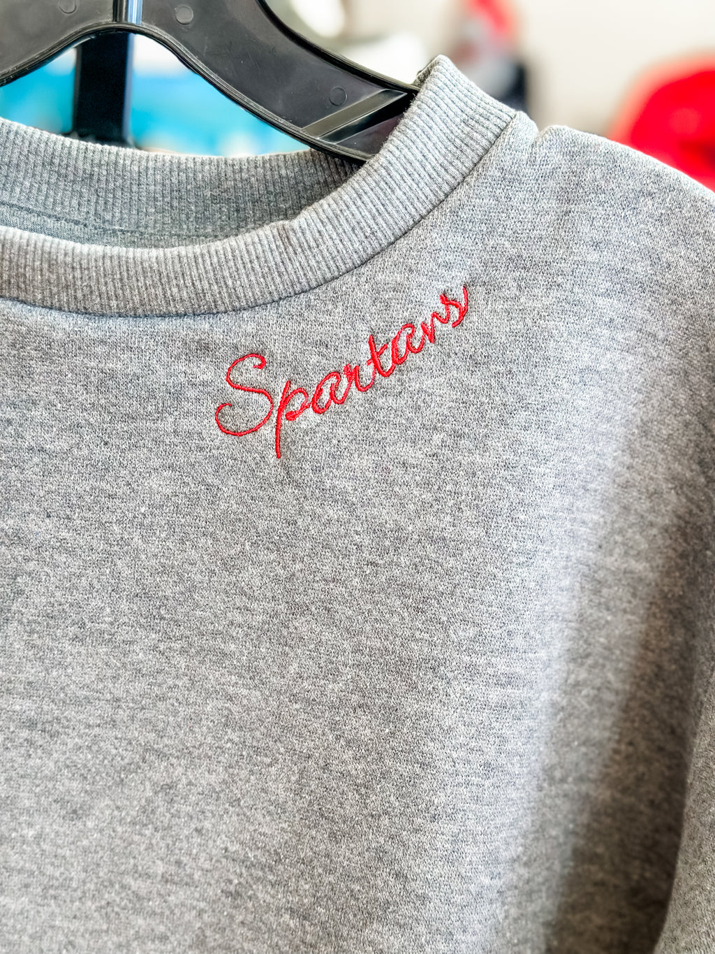 Spartans Oversized Hi-Low Crewneck- Grey