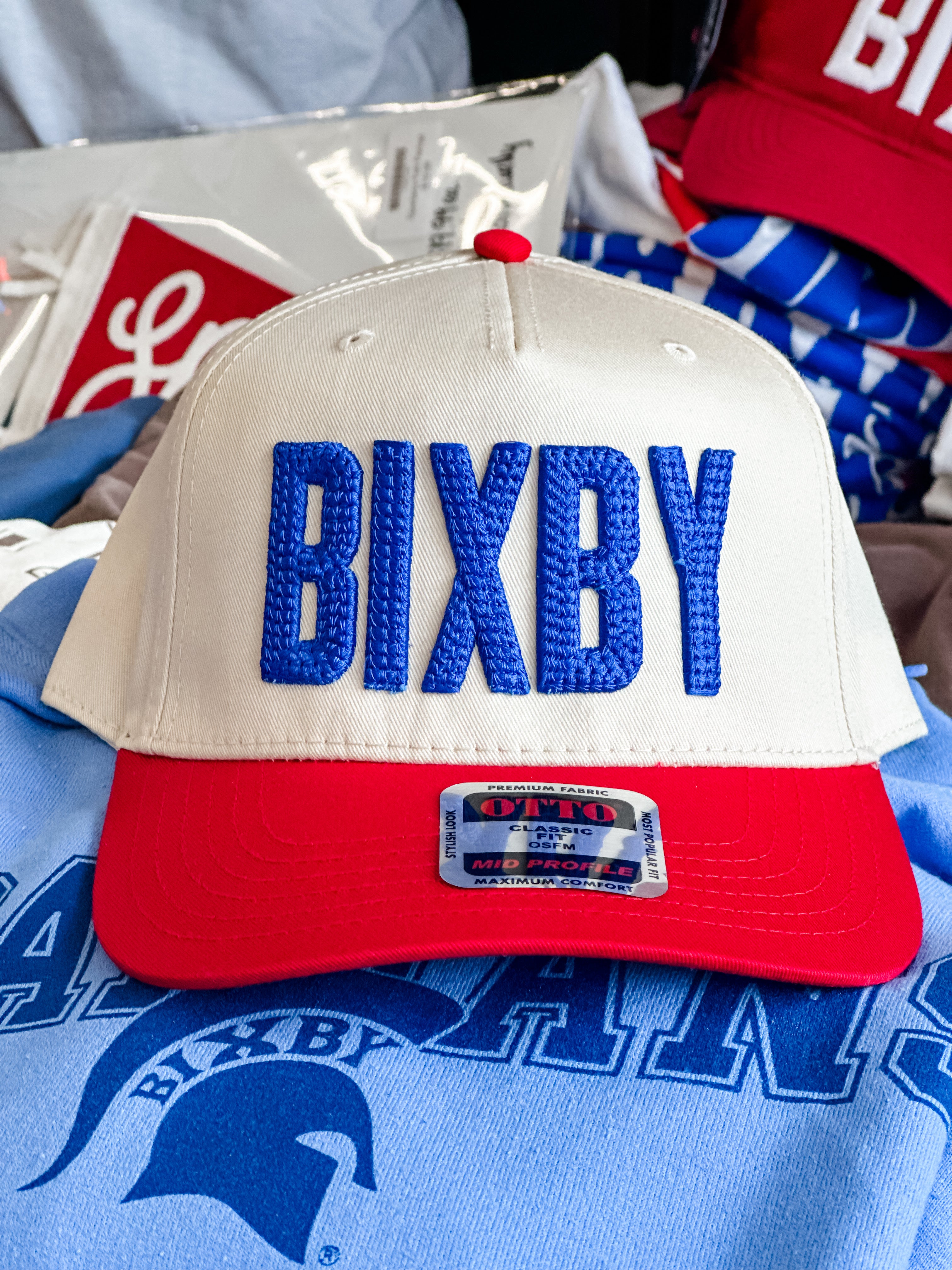 BIXBY Woven Puff Trucker Hat (Red Bills)