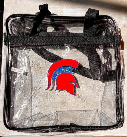Clear Square Zippered Spartan Tote