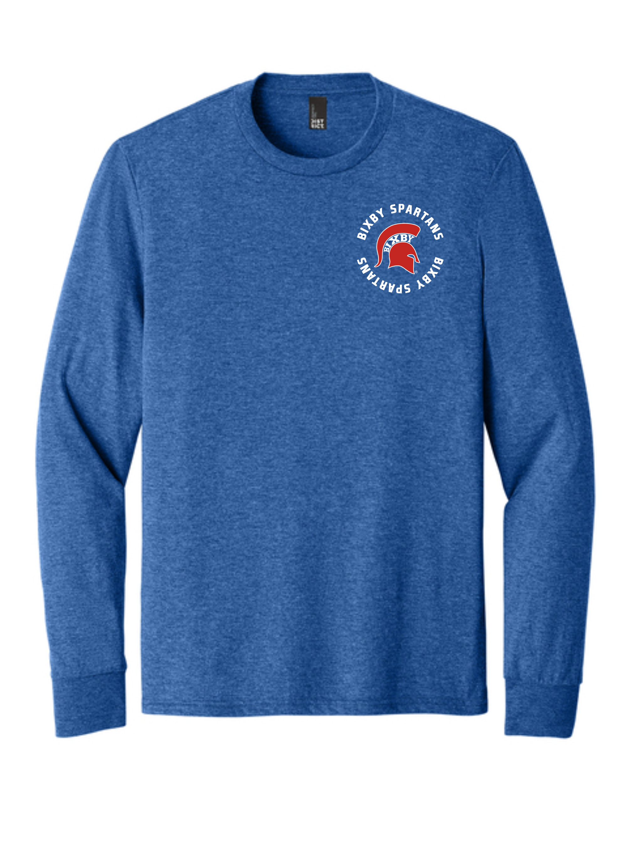 BMS Bixby Left Chest Tri Blend LONG SLEEVE BLUE