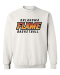 Oklahoma Flame Text Logo Sweatshirts WHITE