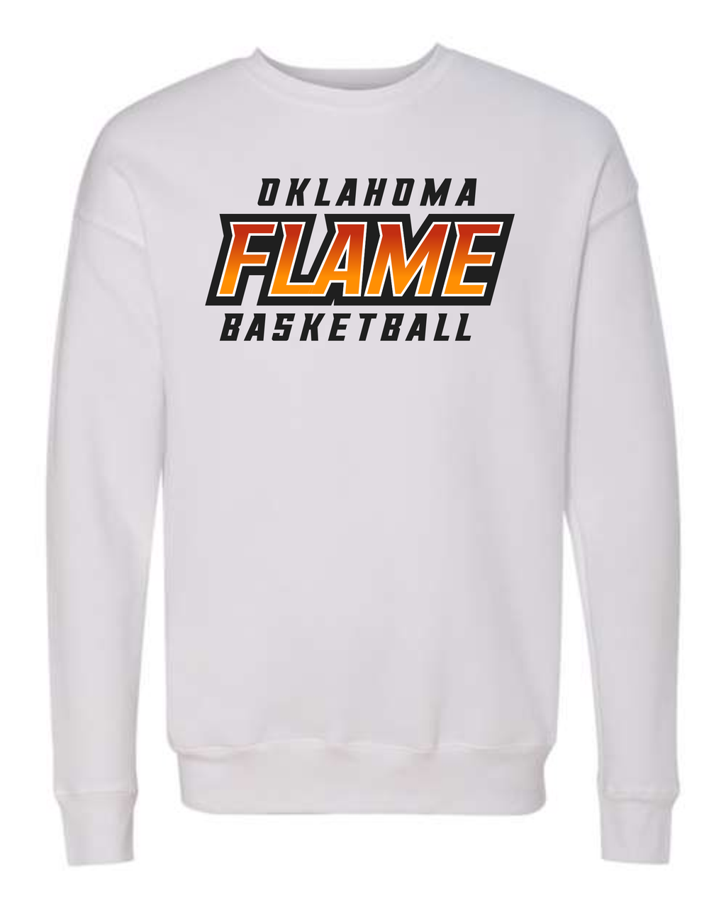 Oklahoma Flame Text Logo Sweatshirts WHITE