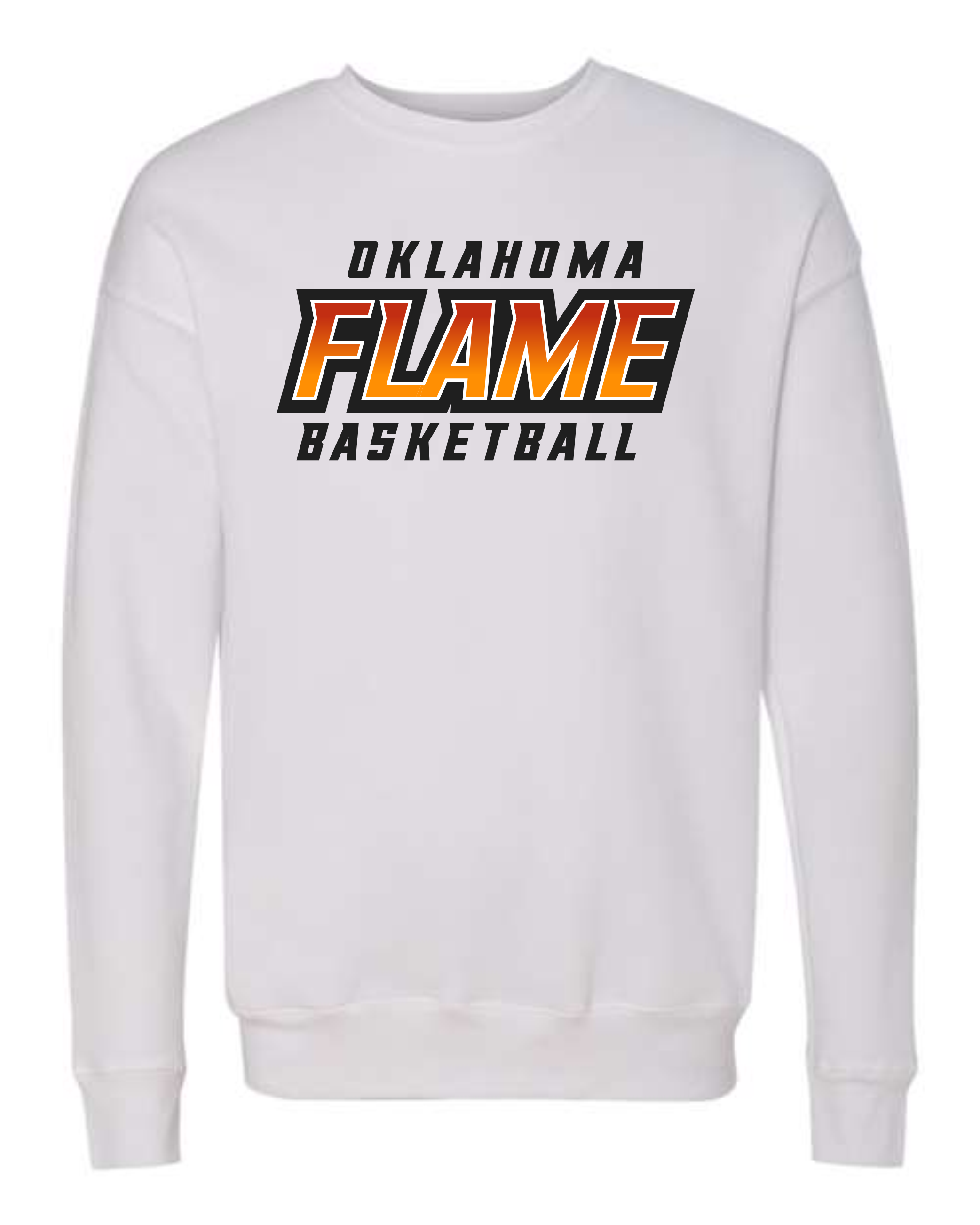 Oklahoma Flame Text Logo Sweatshirts WHITE