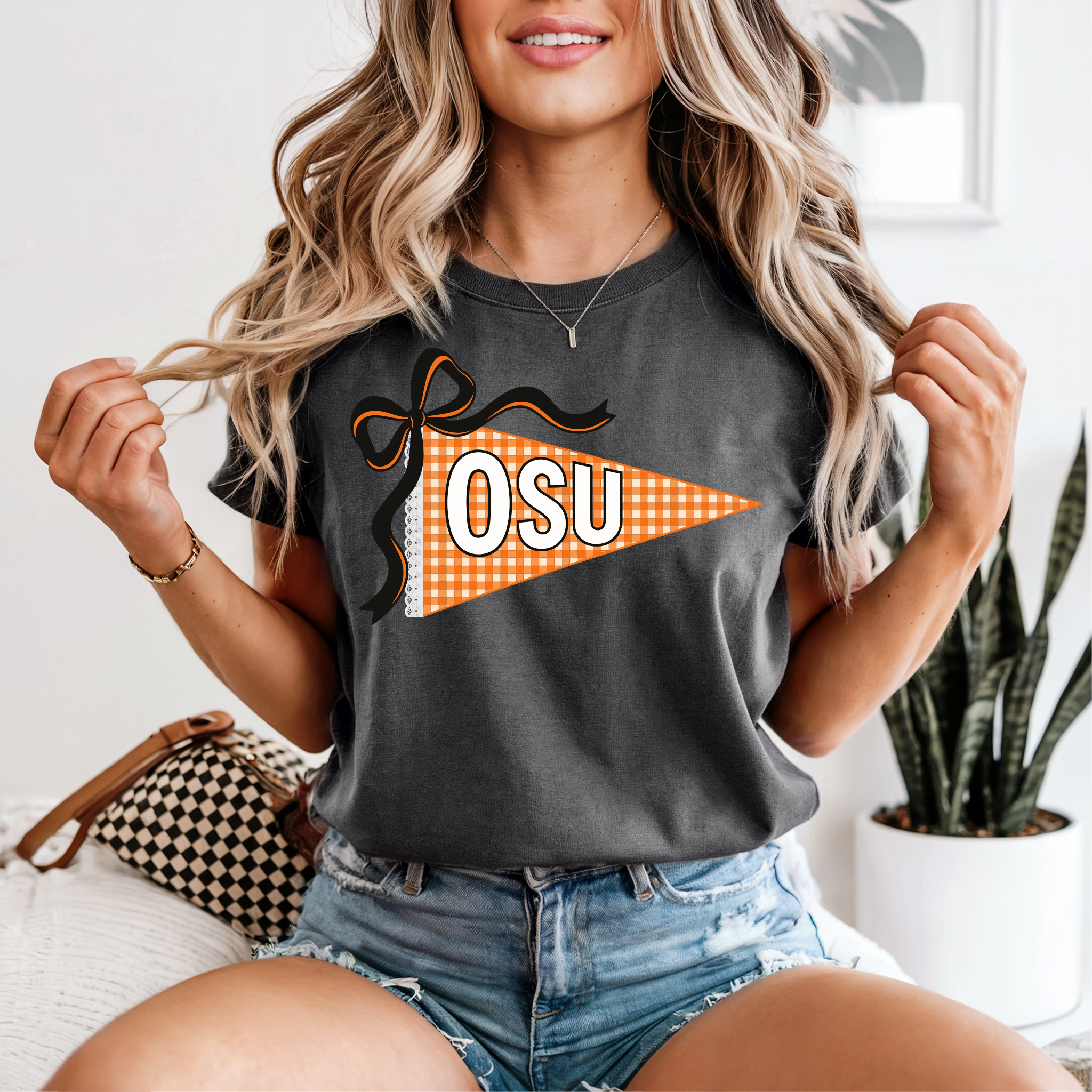 OSU Gingham Pennant Comfort Colors