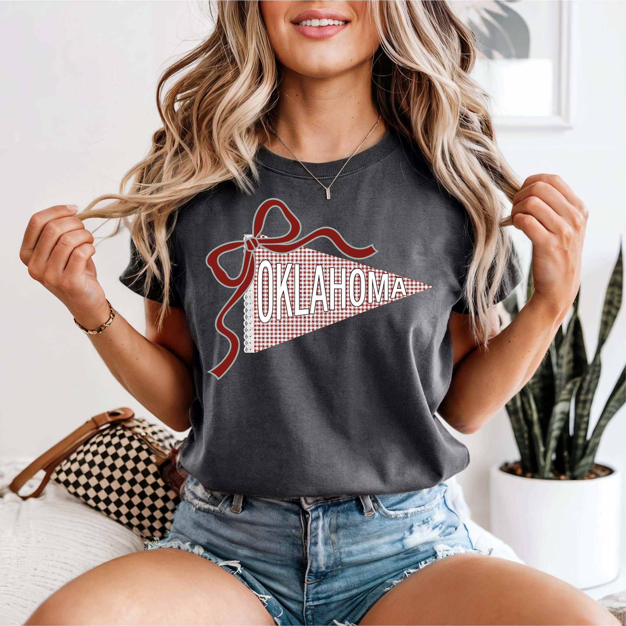 Oklahoma Gingham Pennant Comfort Colors