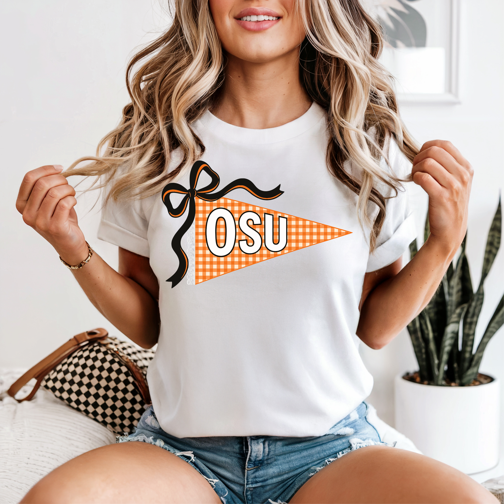 OSU Gingham Pennant Comfort Colors
