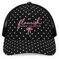 Flourish Embroidered Polka Dot Trucker PINK