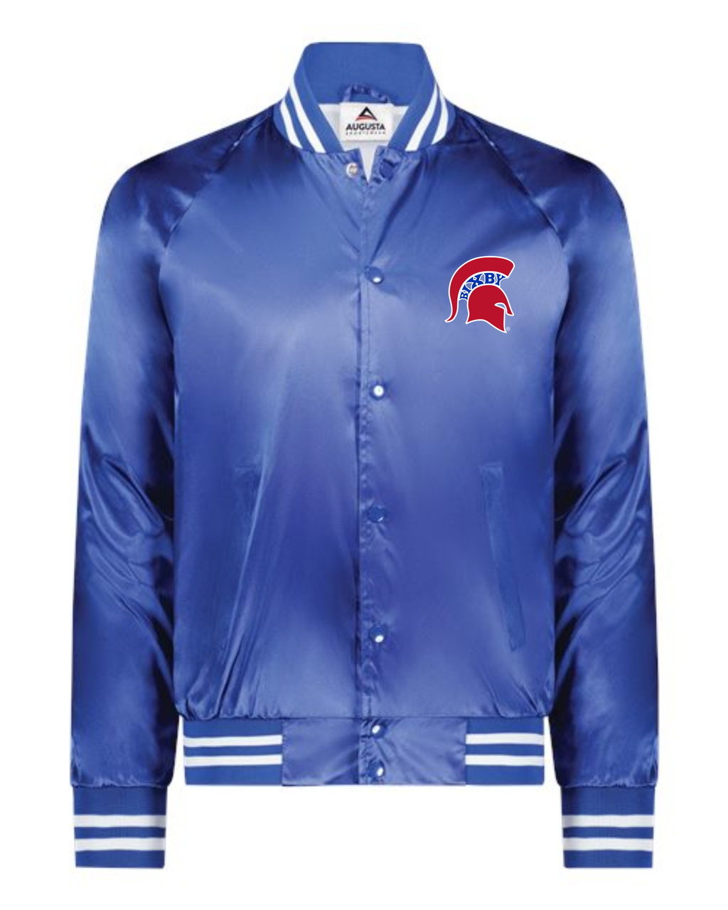Spartan Satin Baseball Jacket- Royal