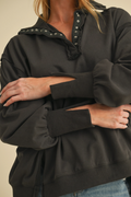 Tamika Henley Sweatshirt CHARCOAL