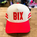 Bixby Red BIX Woven Puff Retro Stripes Cap