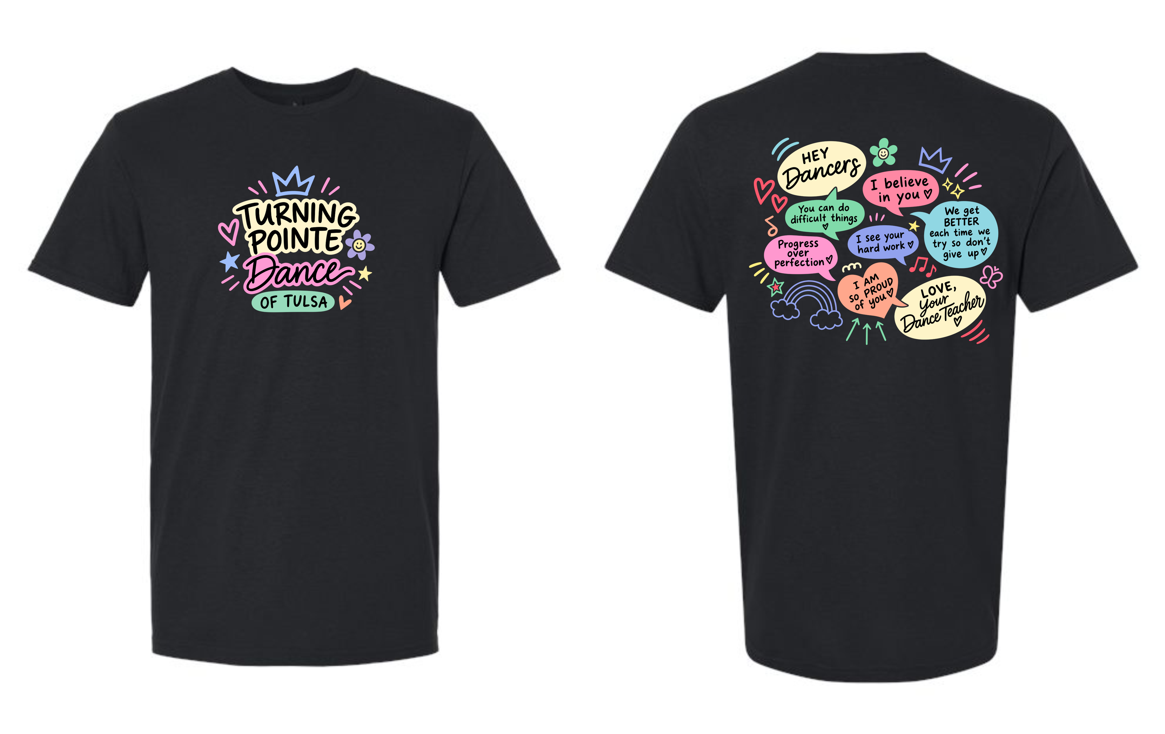 Turning Pointe Scribbles Tees