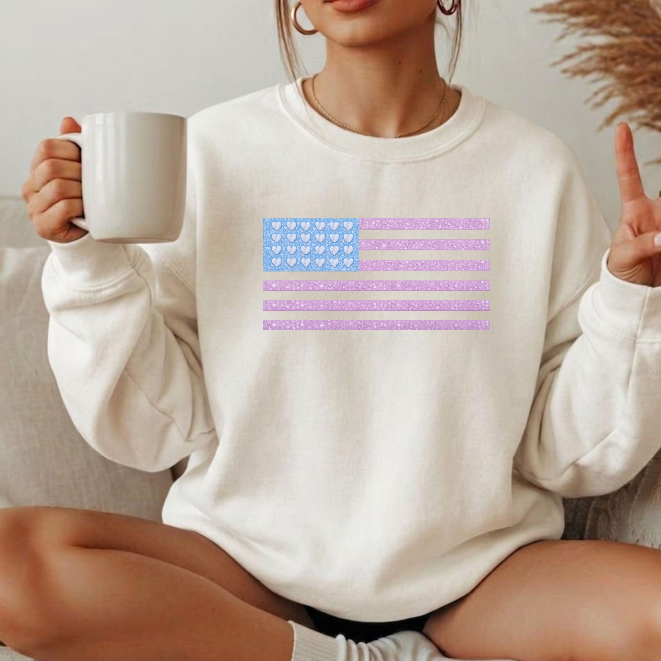 FLASH SALE Sparkly Heart Flag CREW