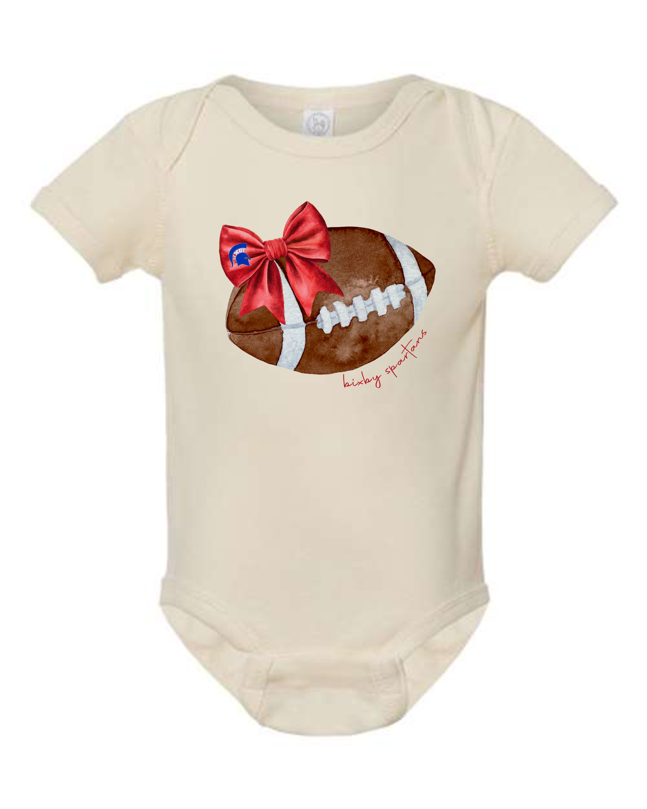 Bixby Football Bow- Onesie