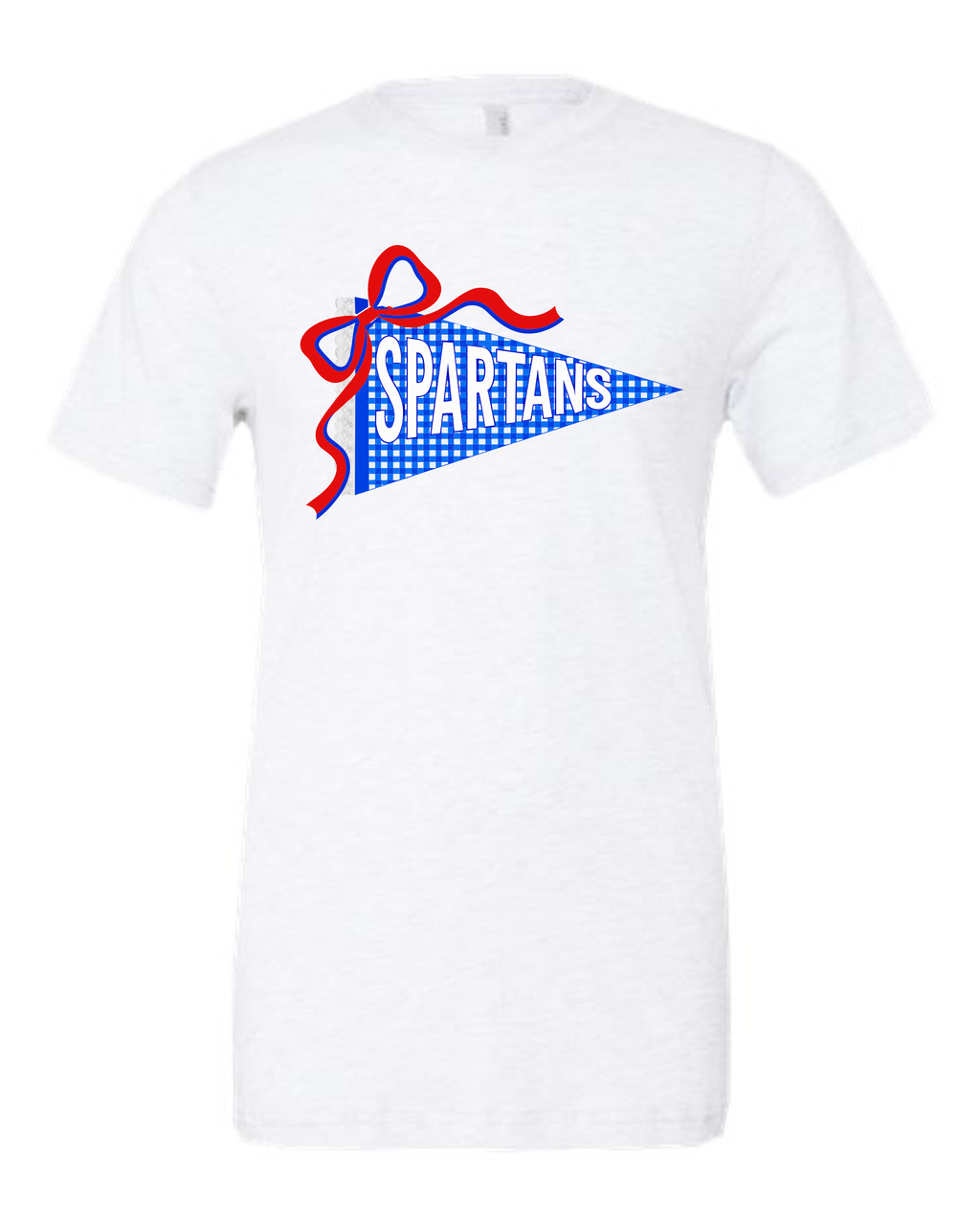Spartans Gingham Pennant Tees WHITE