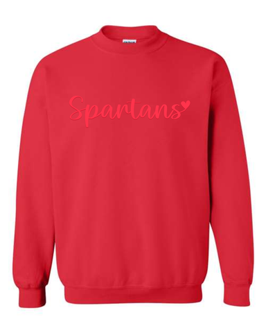 Spartans Red on Red PUFF Crew