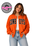 Cowboys Raw Edge Cardi Crew ORANGE