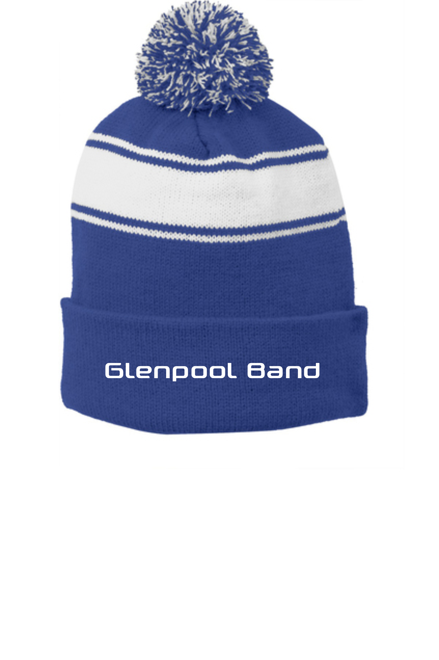 Glenpool Band Stripe Pom Pom Beanie
