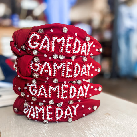 Game Day Headband- Crimson & White