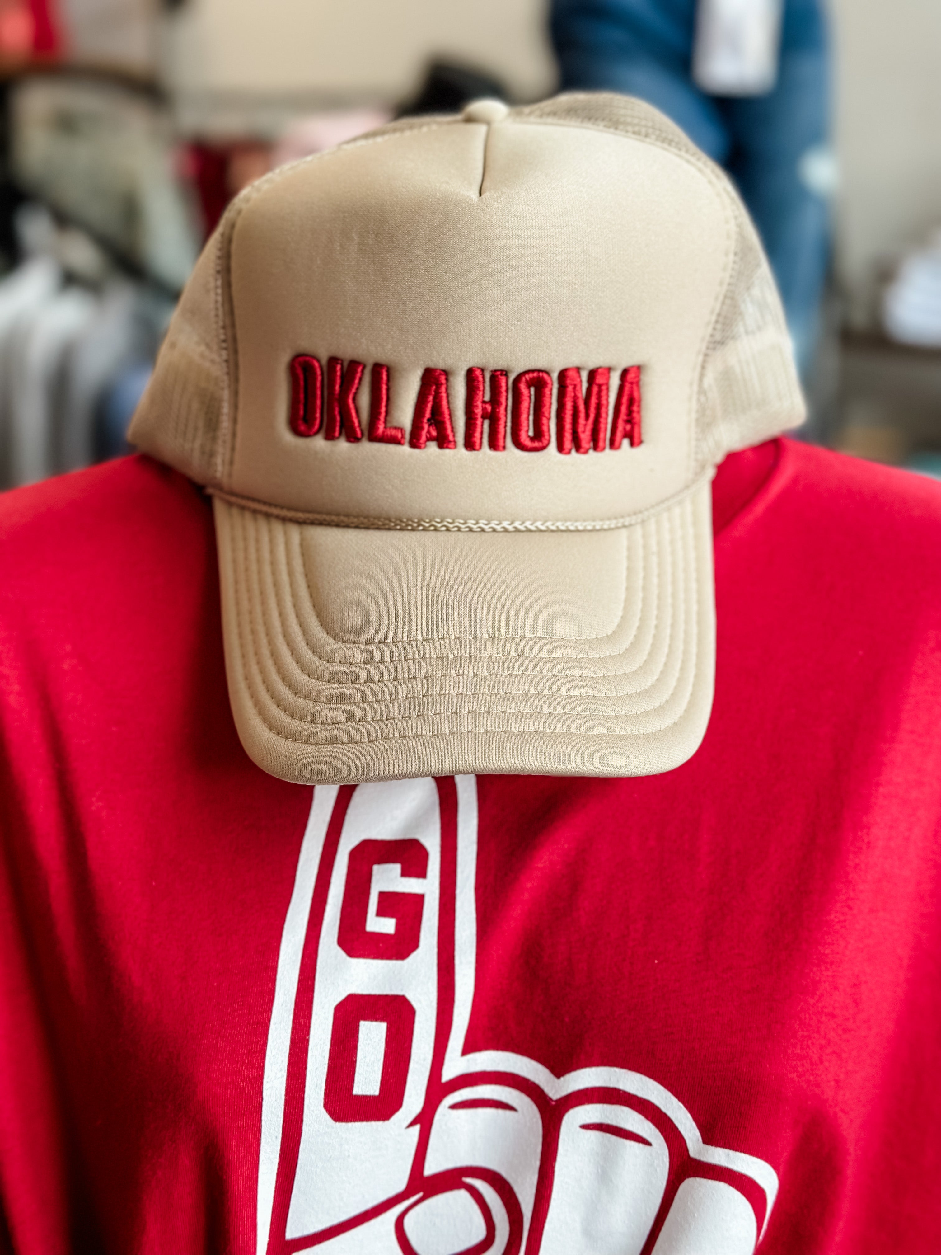 OKLAHOMA Puff Foam Trucker Tan
