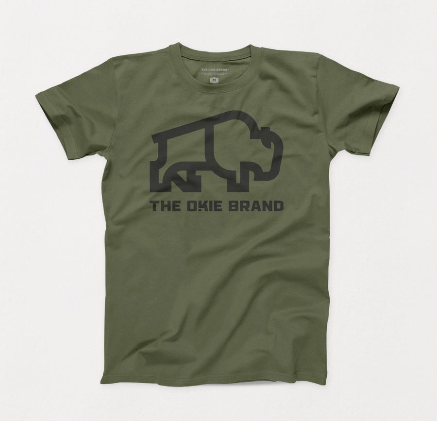Okie Bison Green Tee