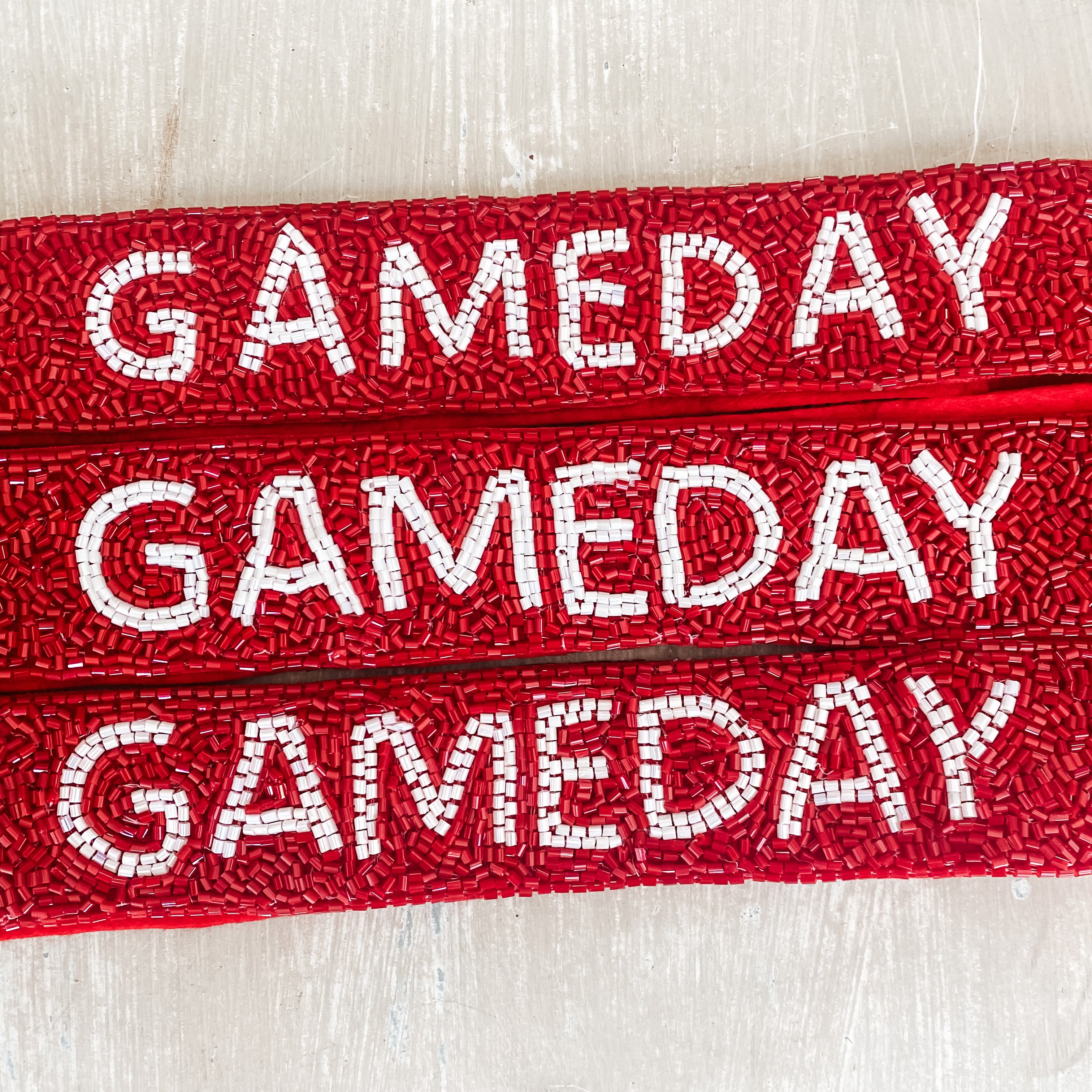 Game Day Purse Strap- Red & White